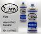 Preview: Ford, Azure Grey Metallic, G4 / M7480: 400ml Sprühdose + 400ml Klarlack - Set, von ATW Autoteile West.